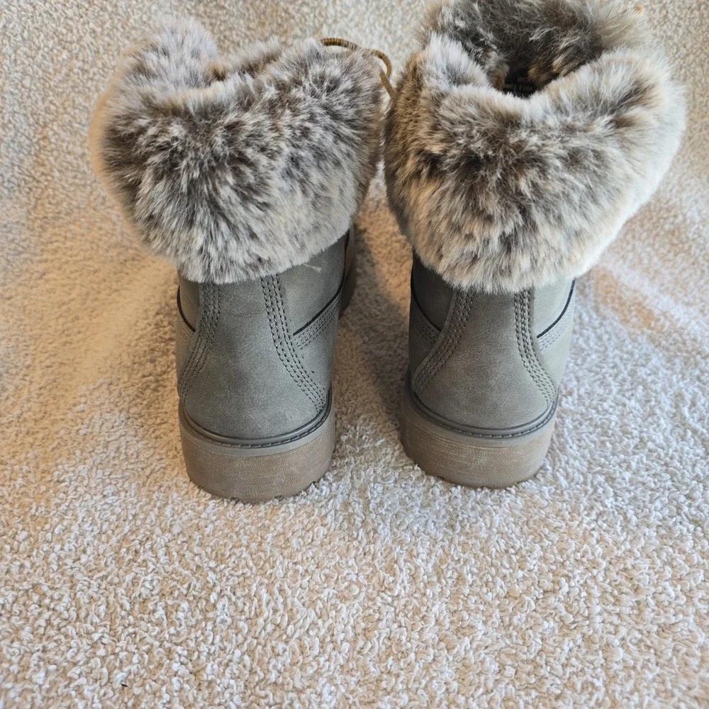 Lugz Convoy Fur-lined Lace-up Faux Seude Boots Gray Women's Size 9